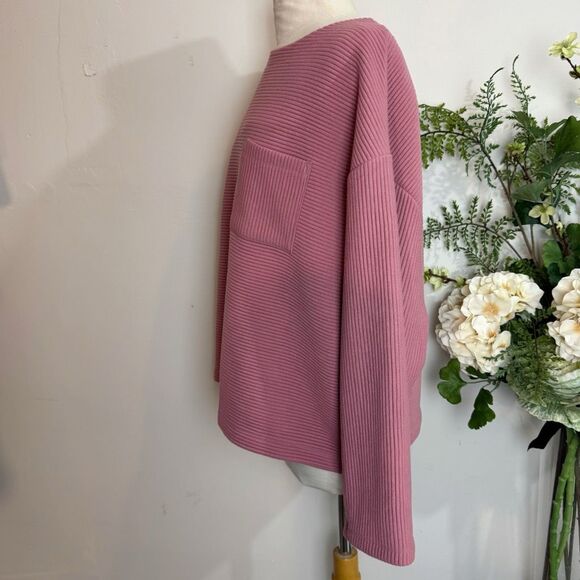 A NEW DAY top | mauve dusty rose oversized blouse | medium | casual - Picture 4 of 8